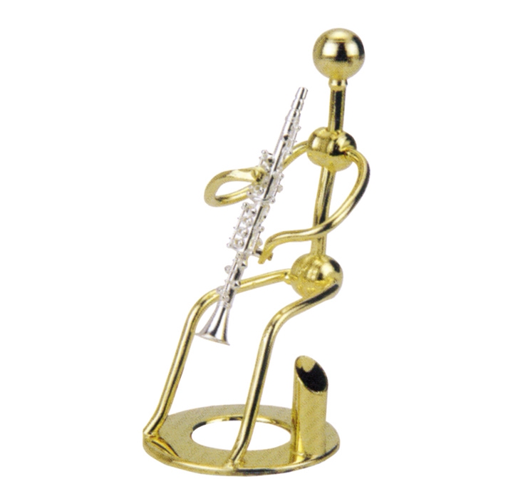 Copper figurine with sliver flute for pen con